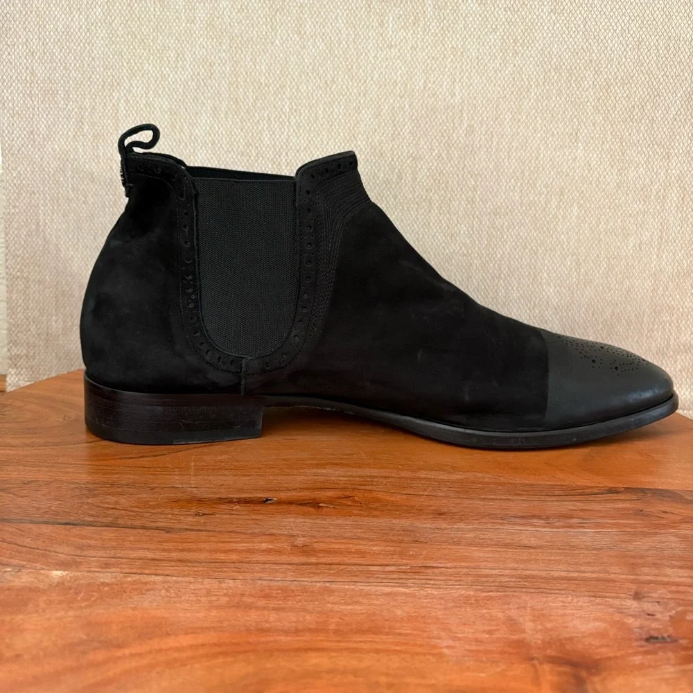 Roberto Cavalli Men’s 45.5 (US 12-12.5) Ankle Chukka Boots Suede Leather Black